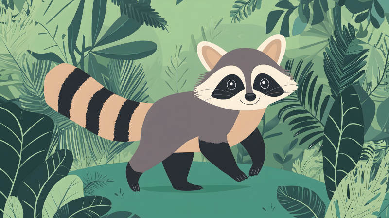丛林中的浣熊图片