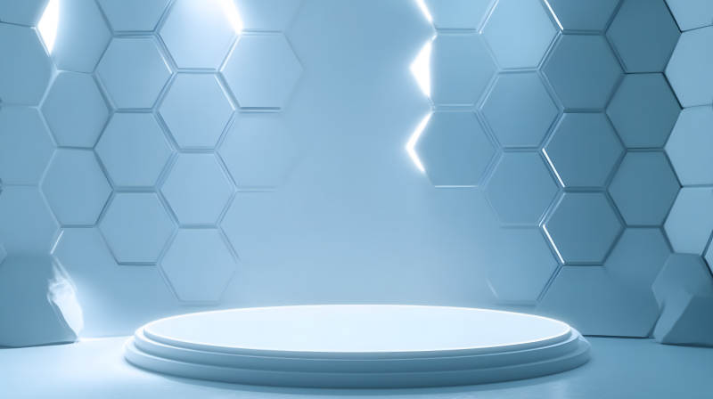 科技感蓝色展台背景图片