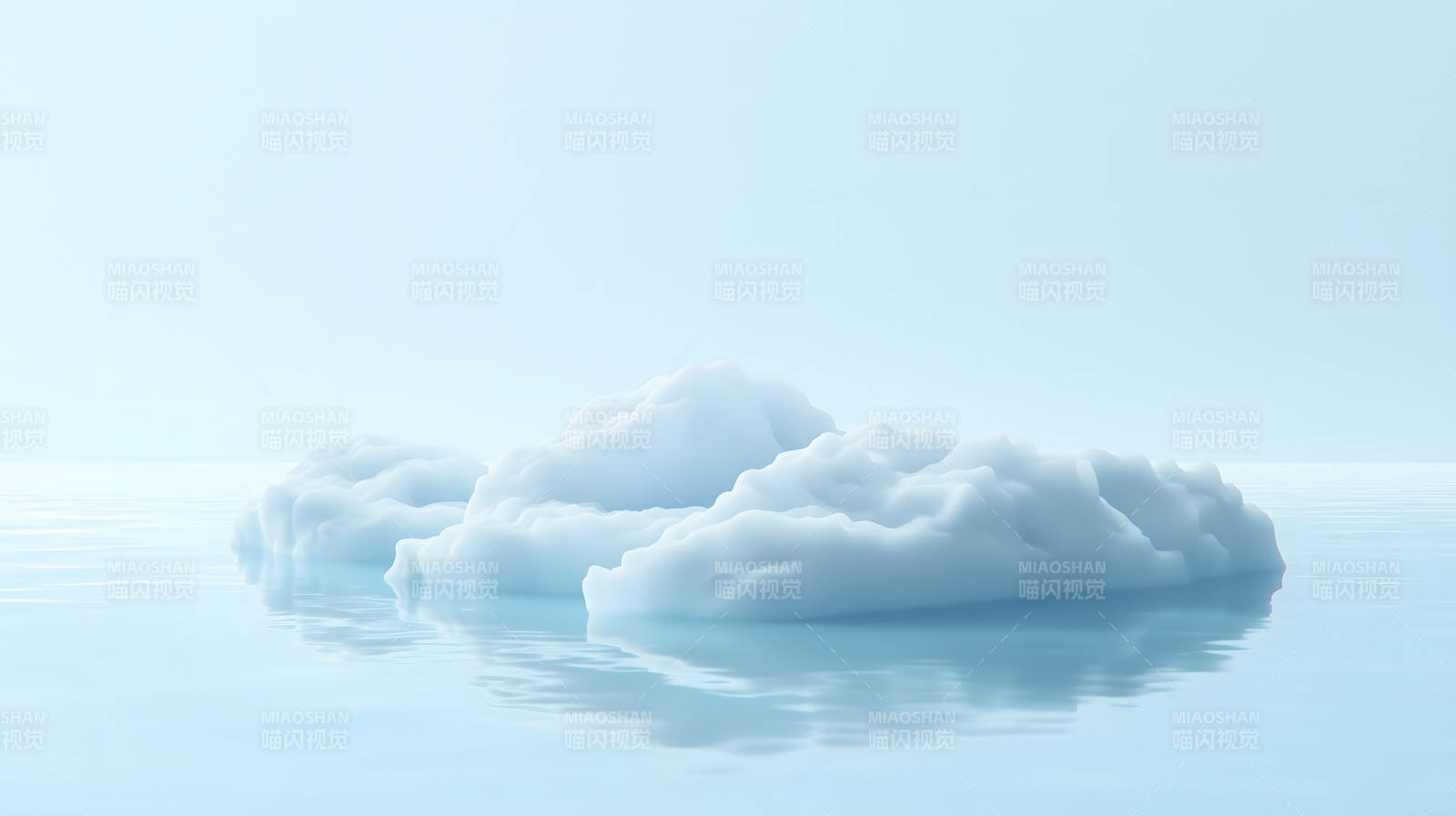 平静的海面上的冰山图片