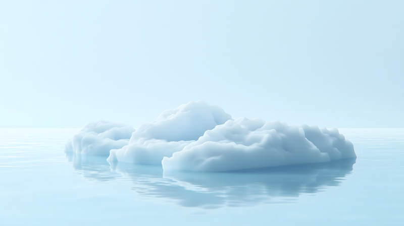 平静的海面上的冰山图片