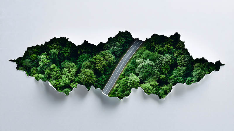 森林公路透视图图片