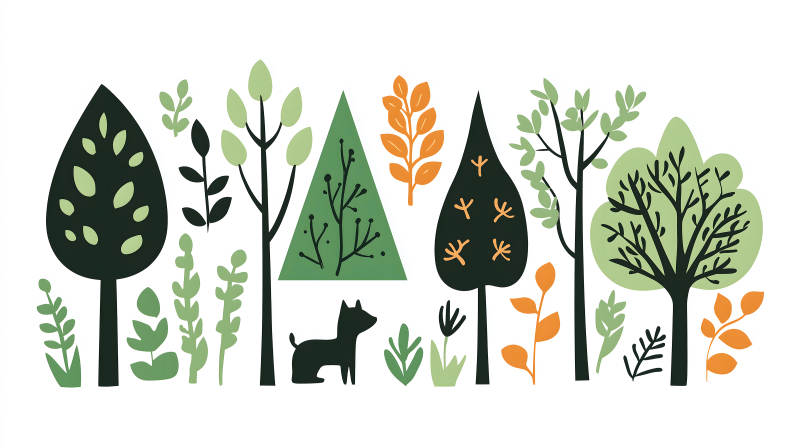 童趣森林剪影图片