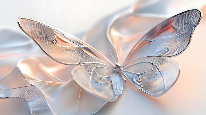 金属质感蝴蝶图片