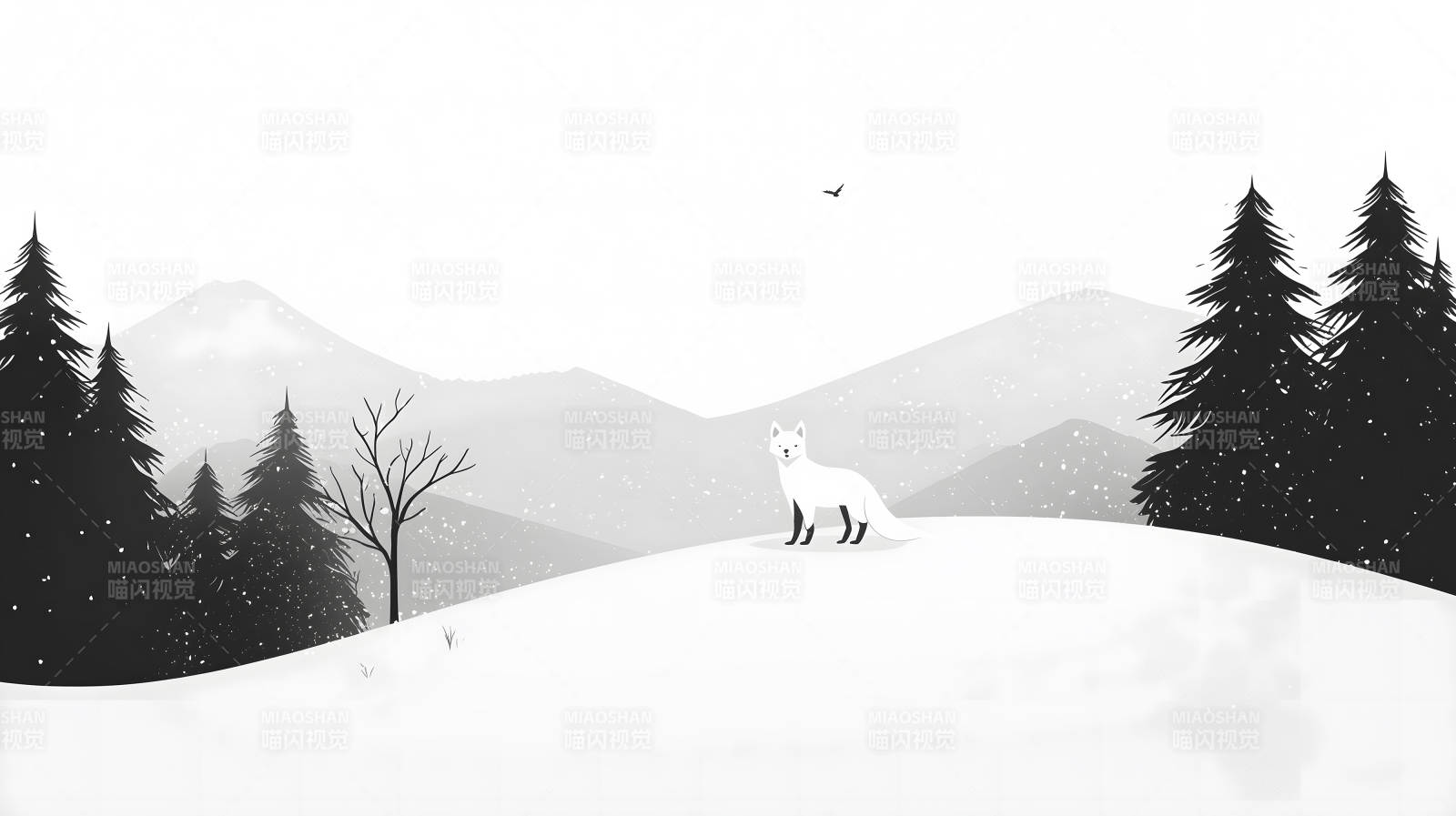 雪地里的北极狐图片