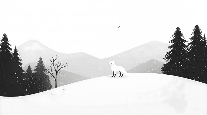 雪地里的北极狐图片