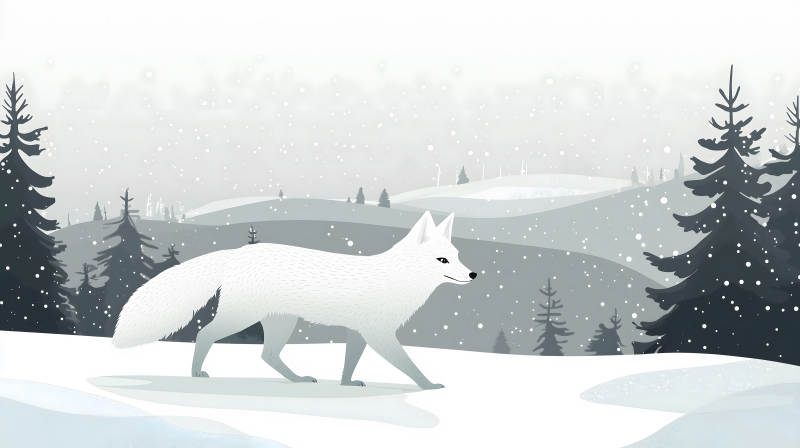 雪地里的北极狐图片