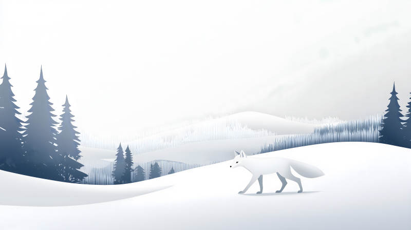 雪地里的北极狐图片
