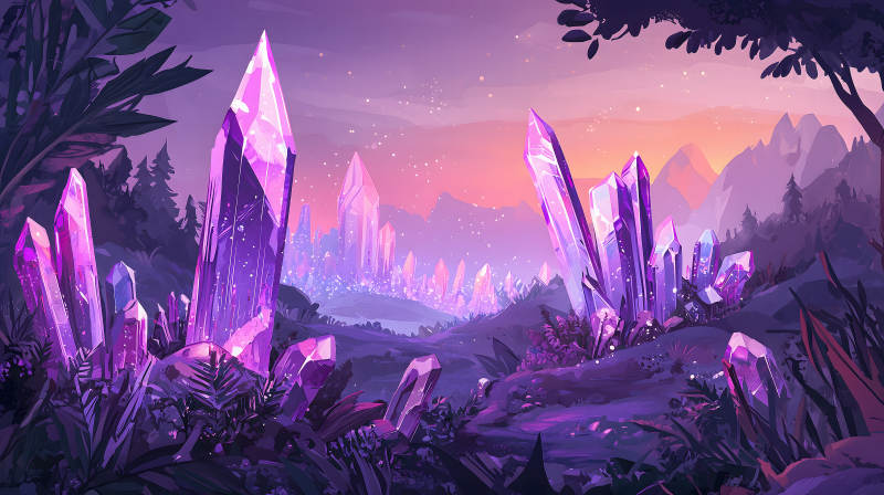 紫水晶森林的黄昏图片