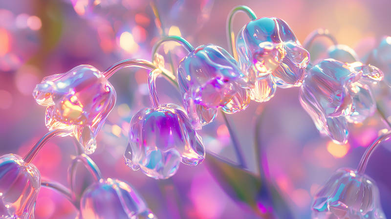 彩虹玻璃花图片