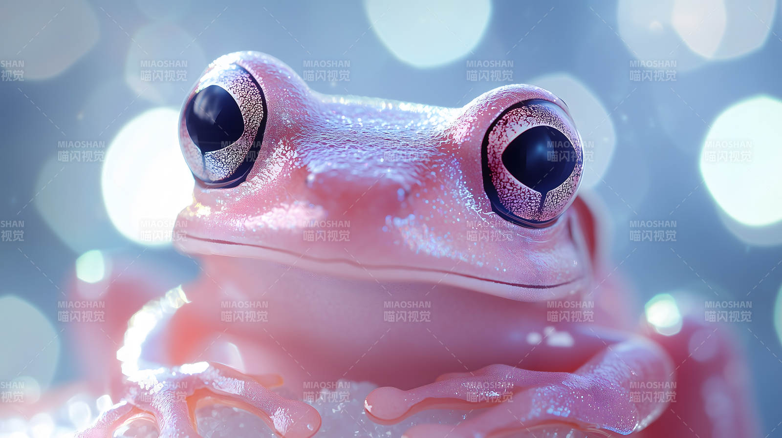 粉红青蛙特写图片