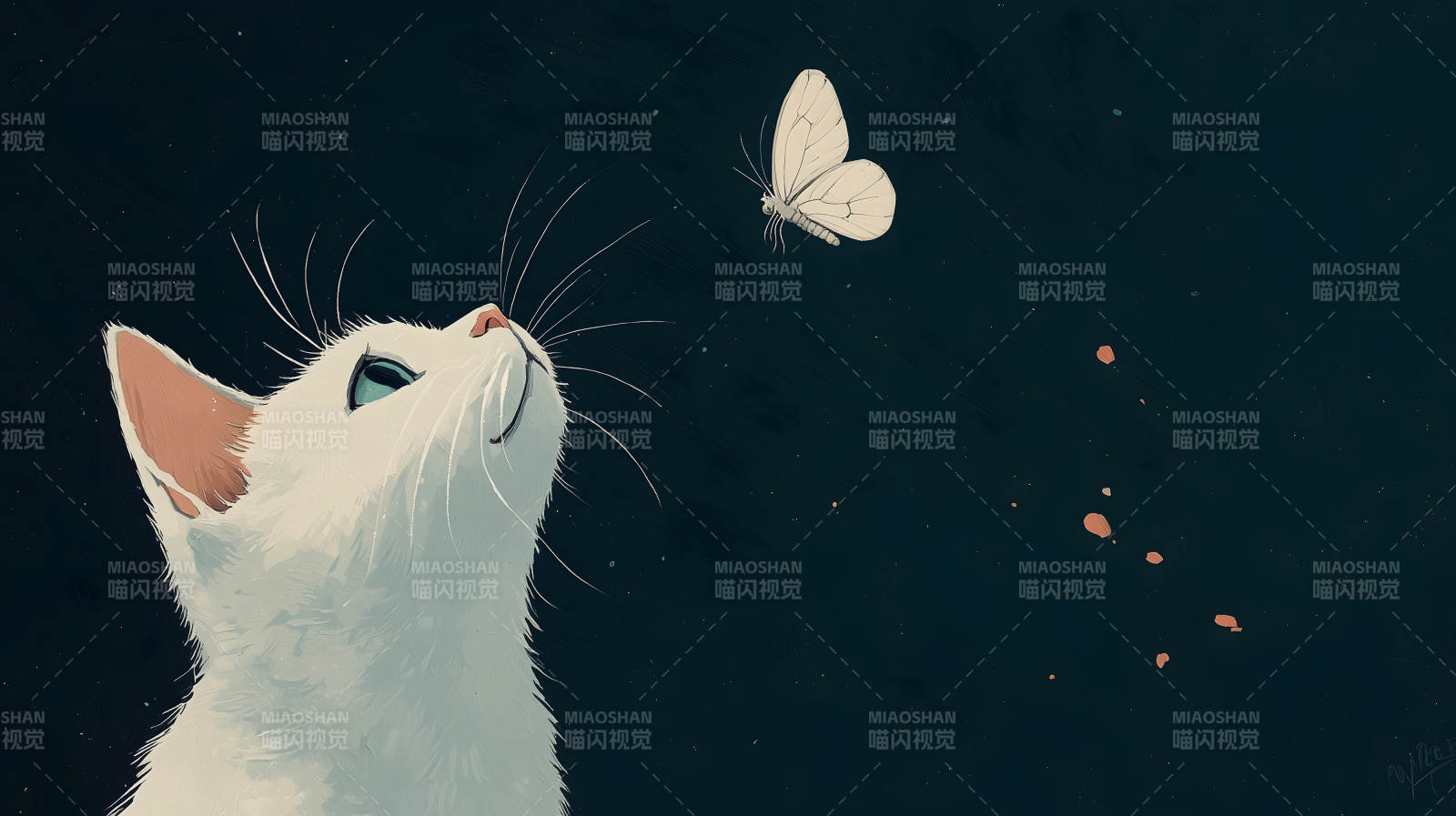 猫咪与蝴蝶图片