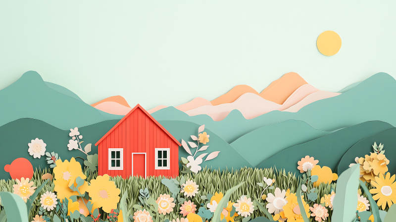 春日田园小屋图片