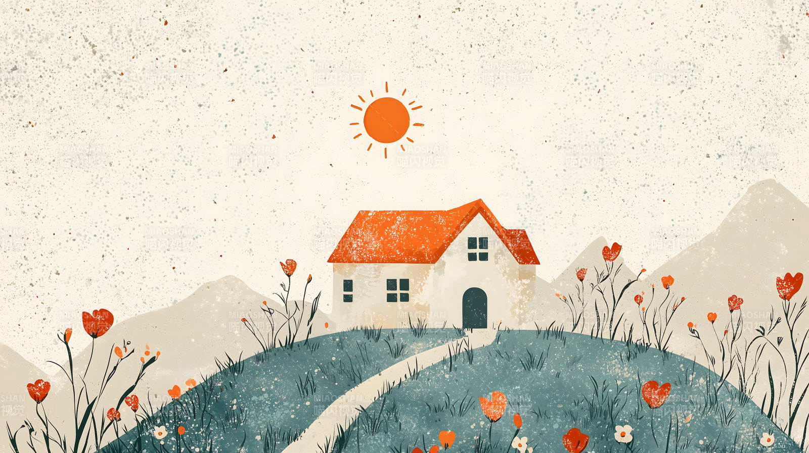 宁静乡村小屋图片