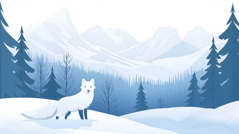 雪地里的北极狐图片