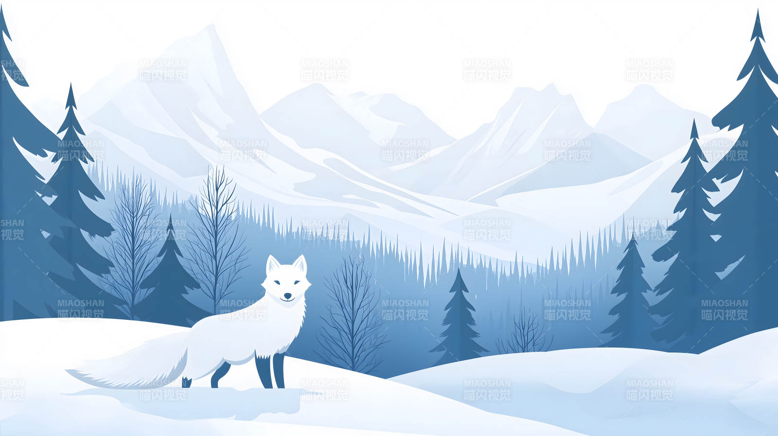 雪地里的北极狐图片