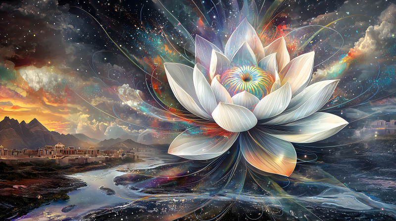 绽放的宇宙莲花图片