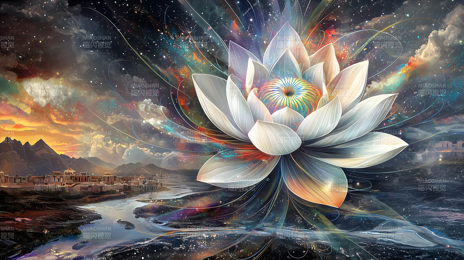 绽放的宇宙莲花图片