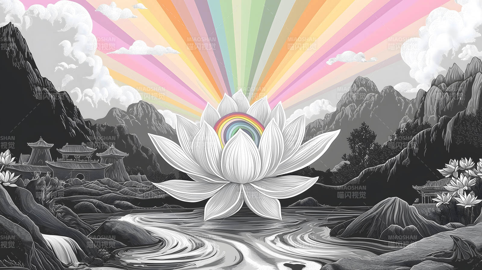 彩虹莲花圣境图片