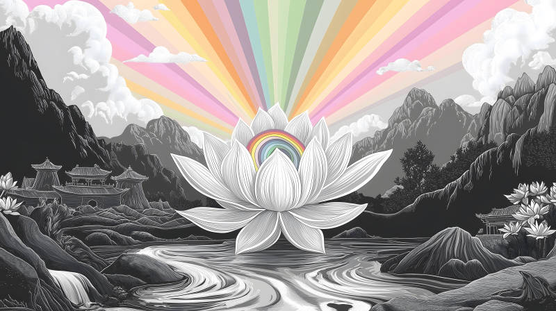 彩虹莲花圣境图片