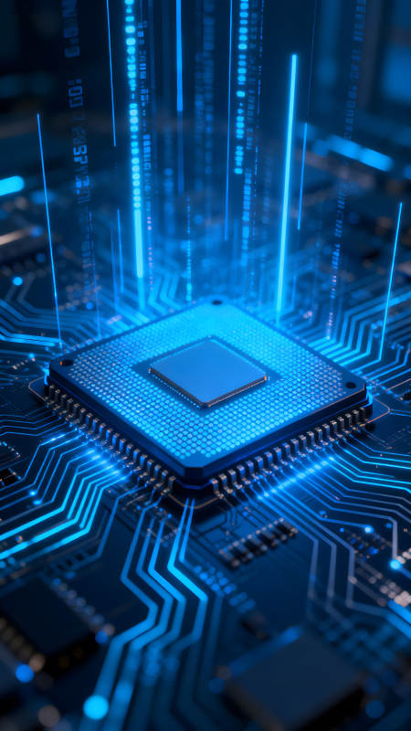 CPU芯片蓝光科技感图片