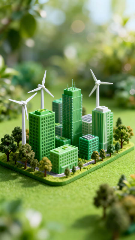 绿色环保城市模型图片