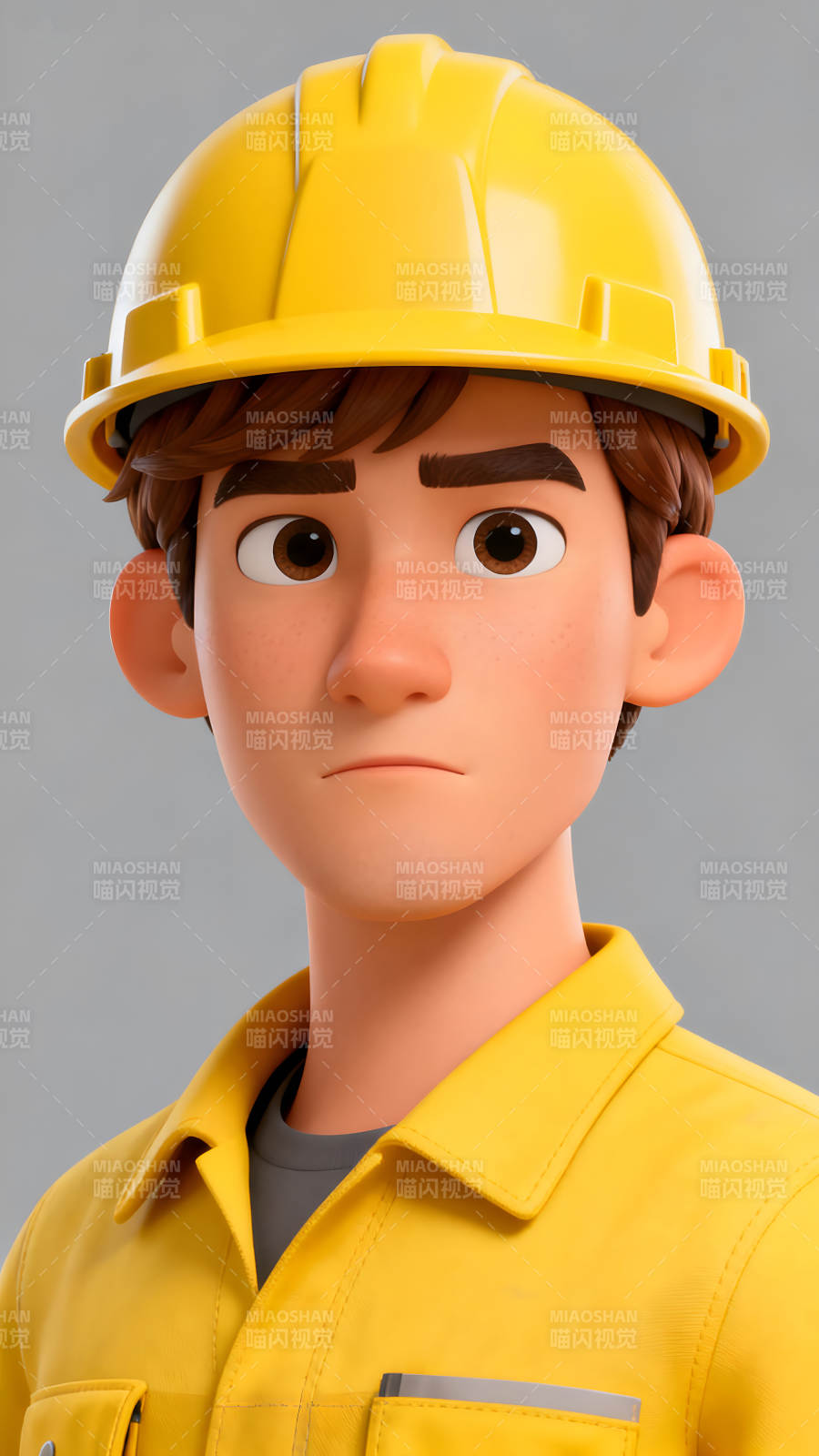 卡通建筑工人戴安全帽图片