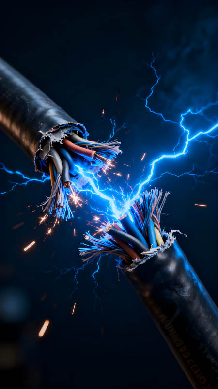 断裂电缆产生闪电图片