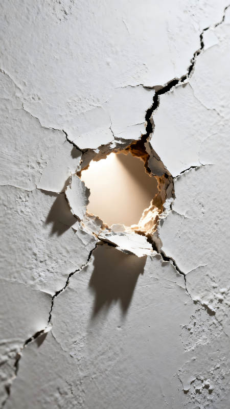 墙壁破洞光线照射图片