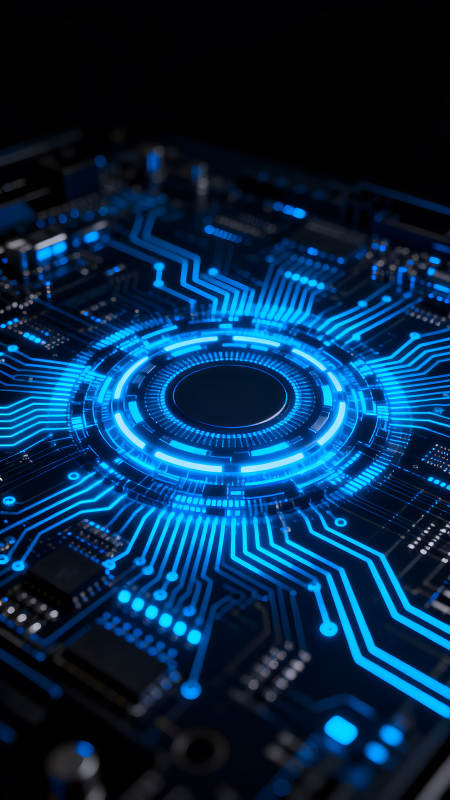 电路板科技蓝光渲染图片