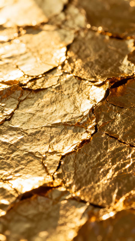 金箔的特写纹理丰富闪耀光芒图片