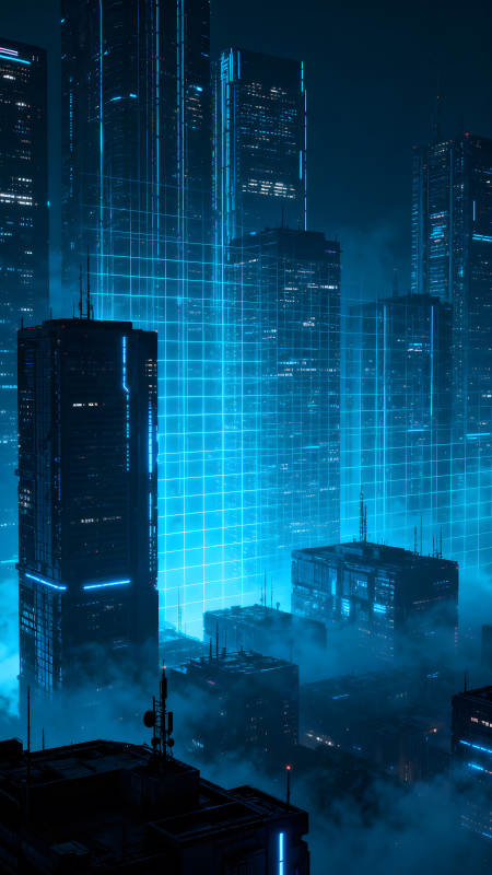 赛博朋克未来城市夜景图片