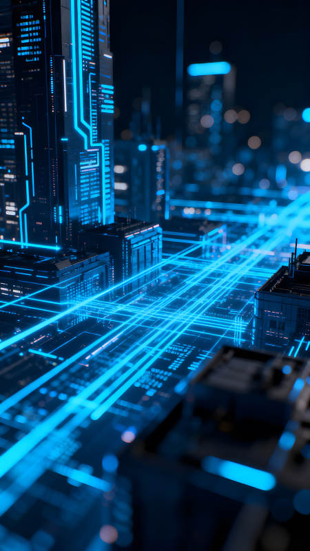 未来城市科技感十足的夜景图片