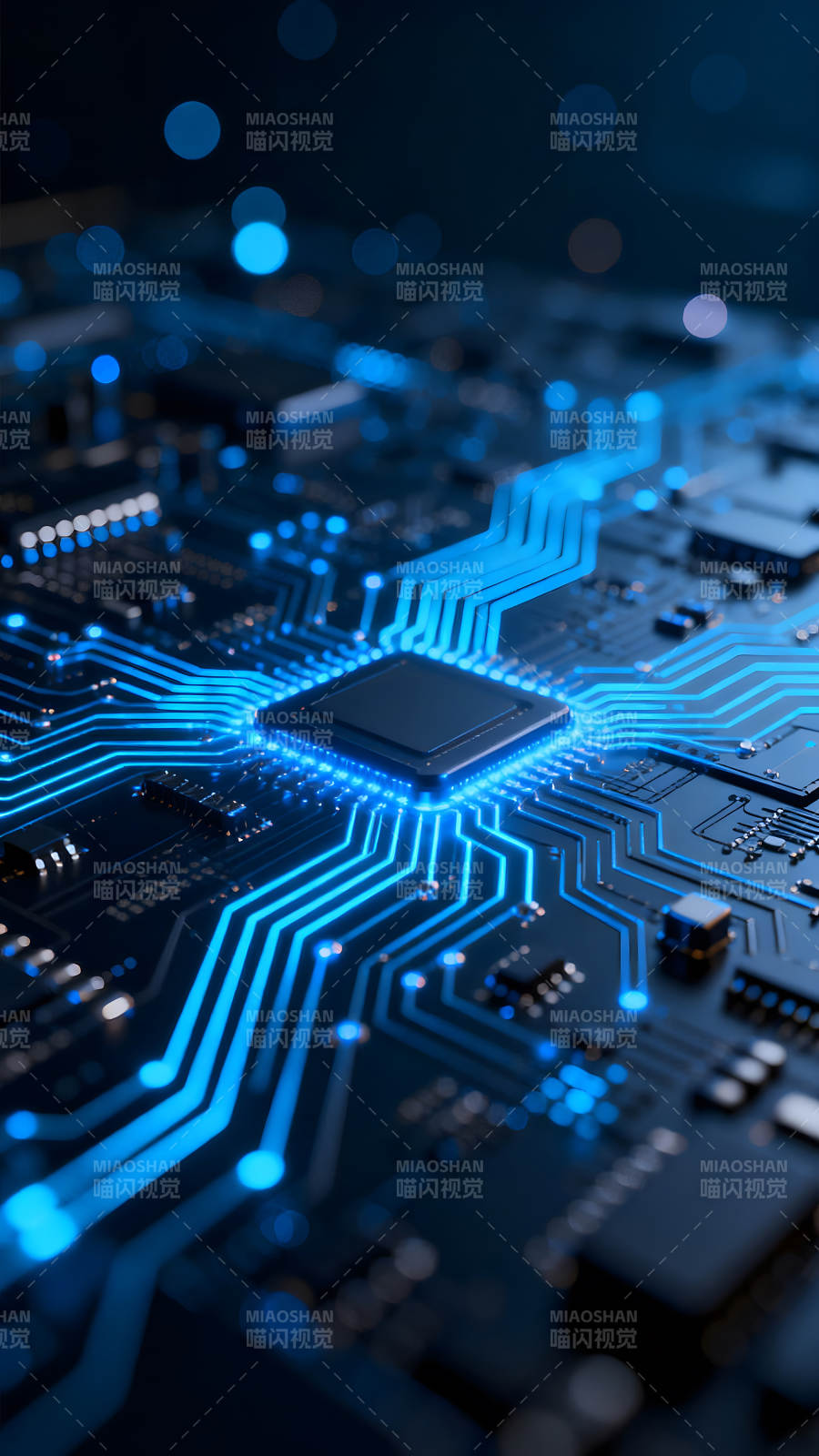电路板特写科技感十足图片