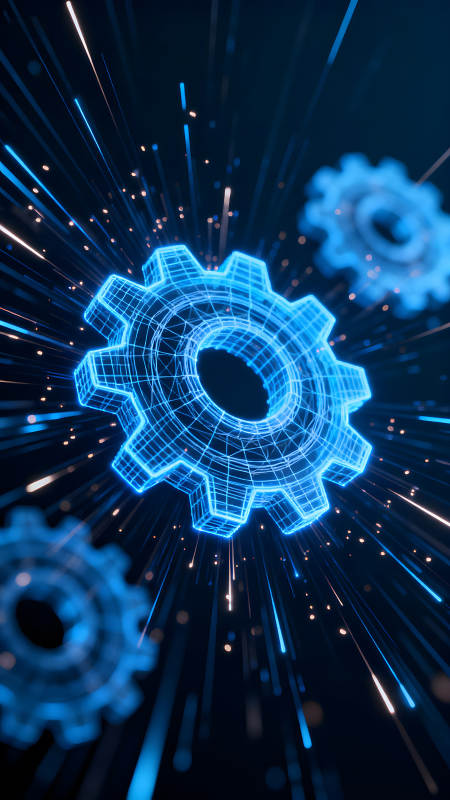 蓝光齿轮科技感十足图片