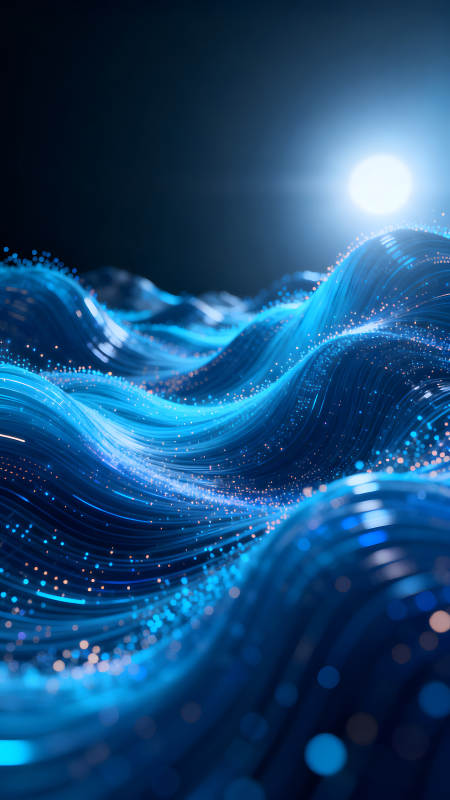 蓝色能量流动的抽象画面图片