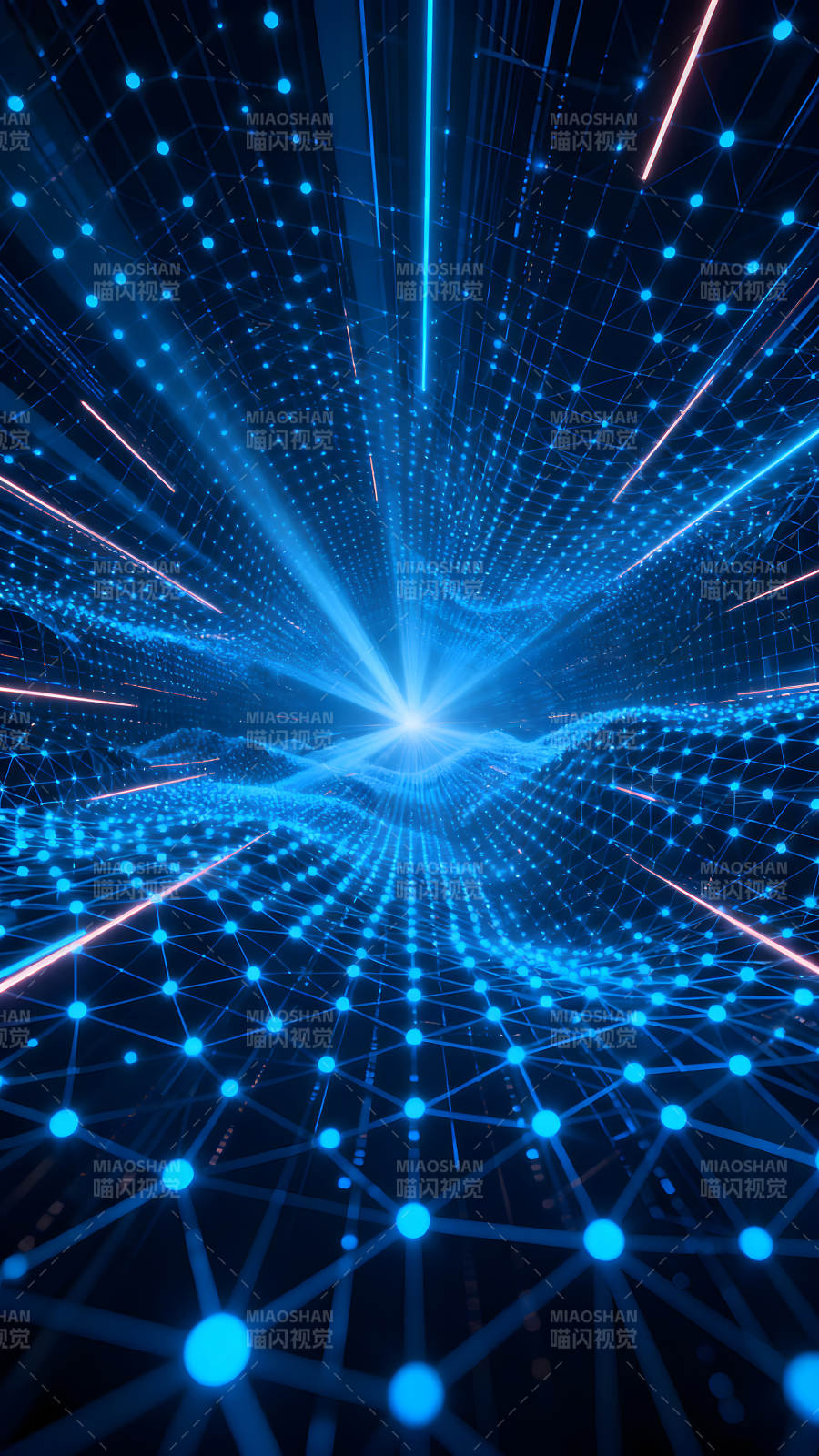 蓝光数据隧道科技感十足图片