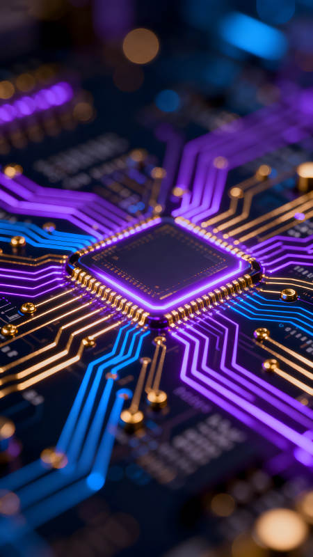 电路板特写科技感十足图片