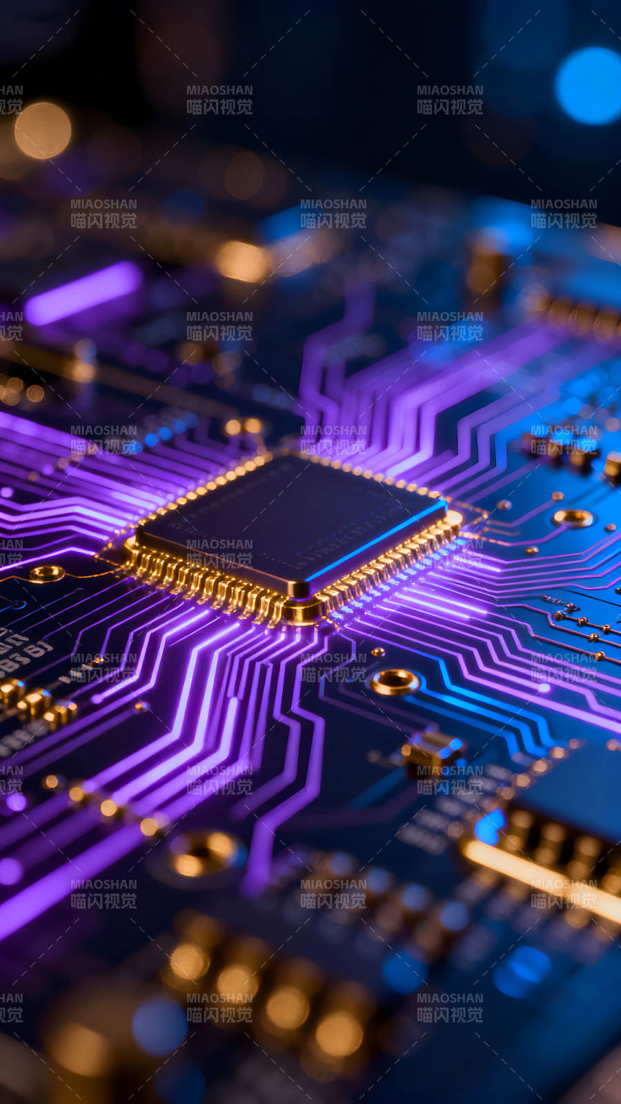 电路板特写科技感十足图片