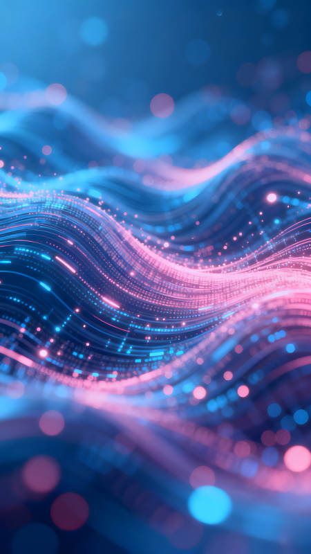 蓝粉色抽象线条光点图片