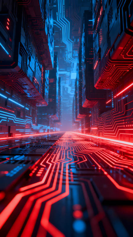 赛博朋克风格电路场景图片