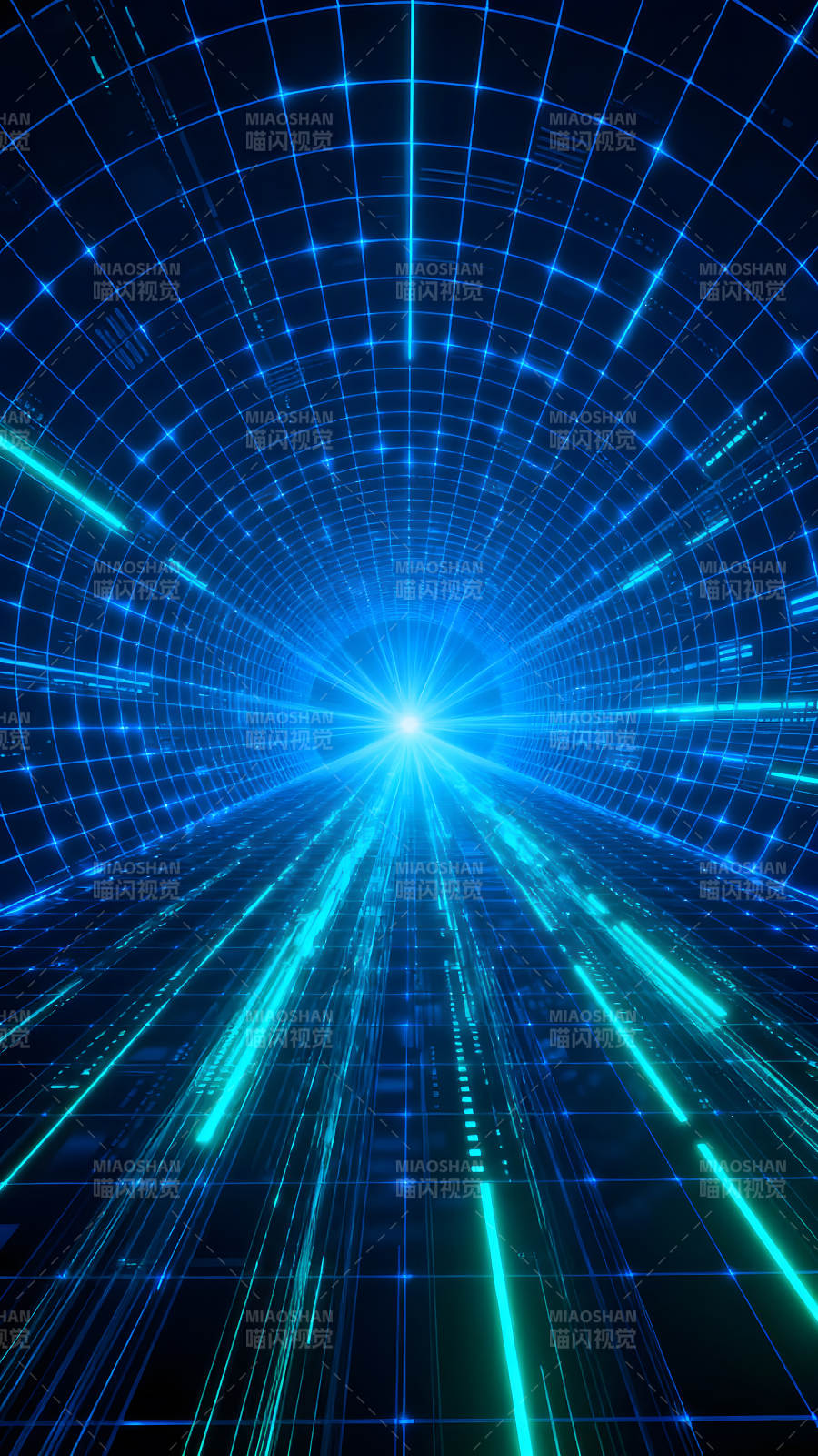 蓝光隧道科技感图片