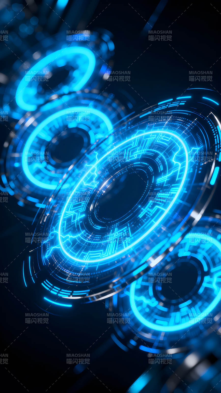 科技感蓝色光环特效图图片