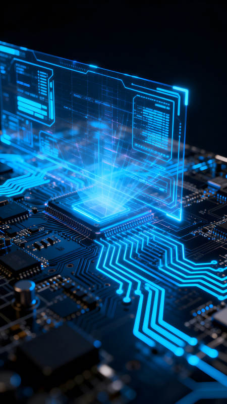 电路板科技蓝光渲染图片
