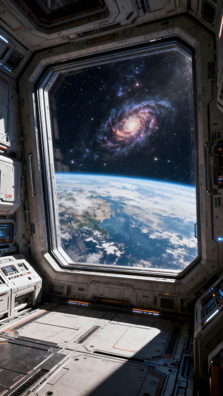 宇宙飞船视角看地球和星系图片