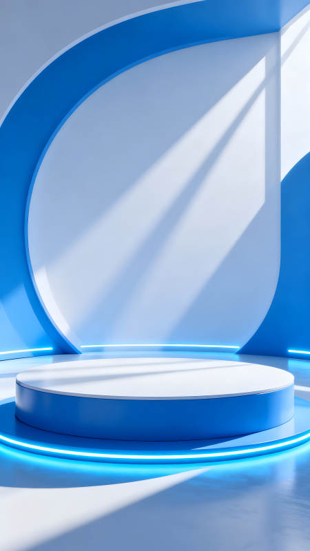 蓝色舞台背景简洁时尚图片