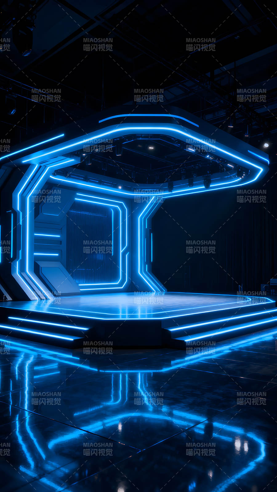 未来感十足的科技舞台图片