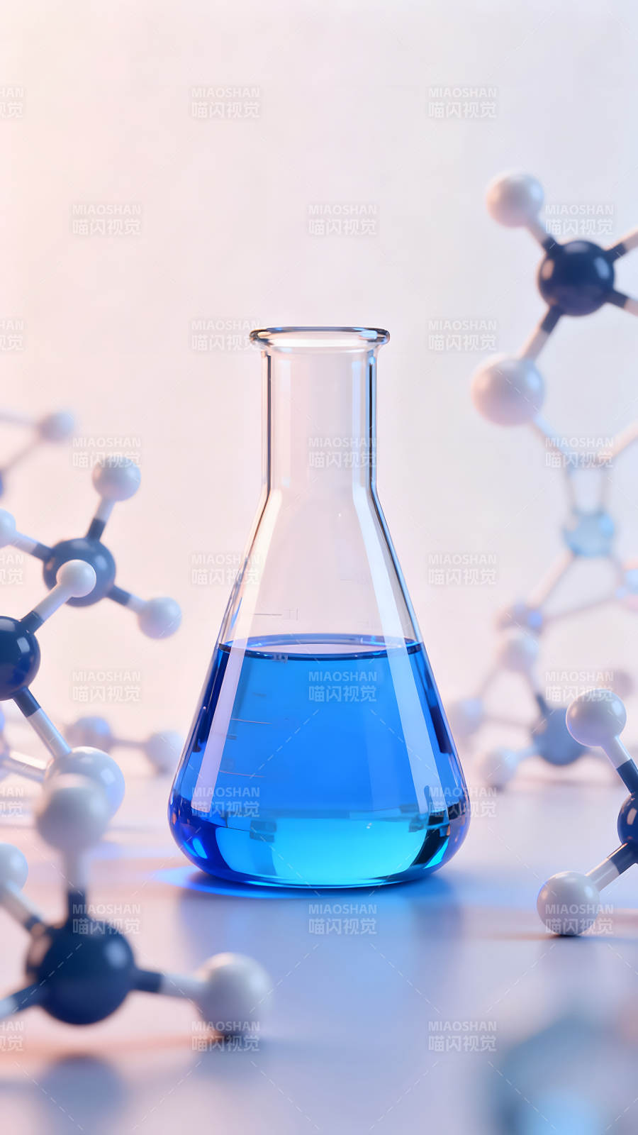 化学实验场景蓝色液体科学研究图片
