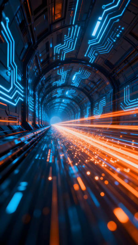科技感十足的隧道光影图片
