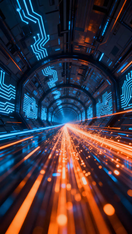 科技隧道光影纵深感图片