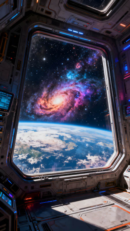 宇宙飞船视角看地球和星系图片